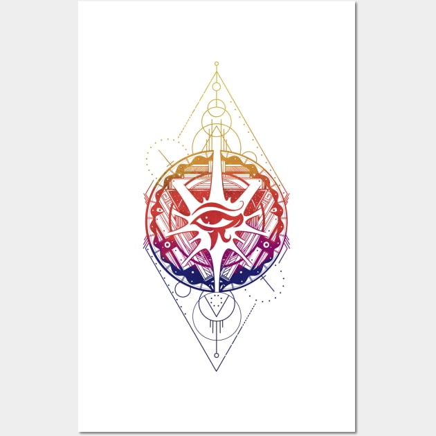 All Seeing Eye - Rainbow Wall Art by P7 illustrations 